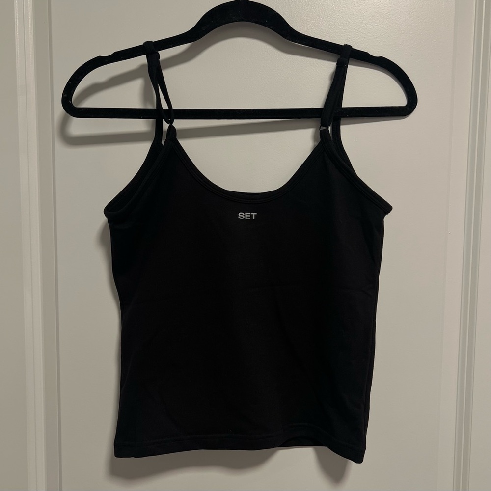 SET Active FormCloud Tank Top Black Adjustable Strap Medium